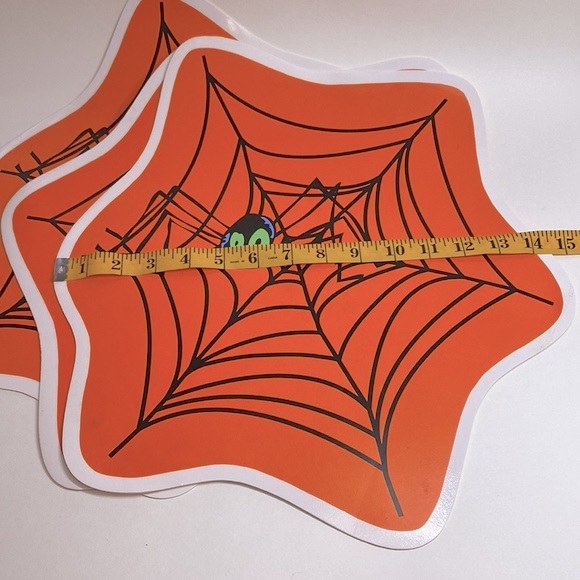 Set of 3 Halloween placemats, spider web design NEW - Picture 2 of 12